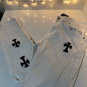 Chrome Hearts White Jeans